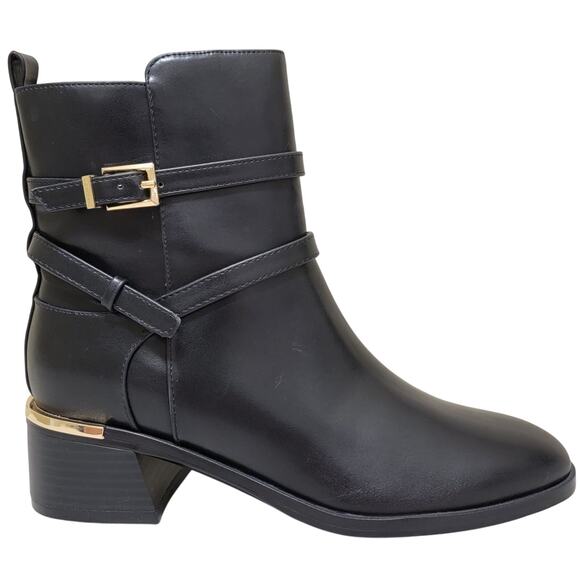 Calvin Klein Women Jasen Block Heel Dress Ankle Booties Size US 7.5M Black - Picture 2 of 5